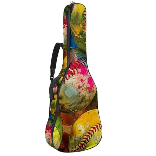 Sac de guitare acoustique aquarelle avec crochet arrière et bandoulière réglable