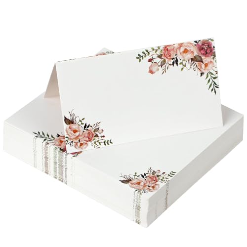 Uniclife 60 Pcs Paper Place Cards Floral Table Tent Name Cards for Table Setting...