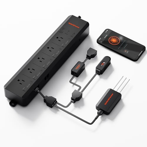 GGS AC5 Power Strip Kit 5 prese di controllo basate su app AC intelligenti sensore di suolo 3 in 1 di luce umida temporanea per tende e stanze da interno