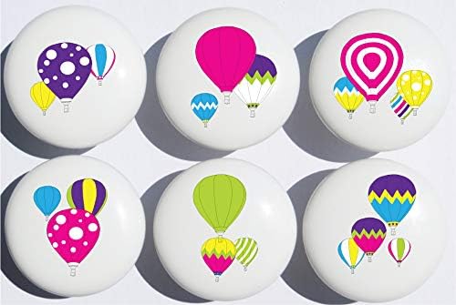 Hot Air Balloon Drawer Pull Knobs, Ceramic Cabinet Dresser Pulls/Children's Nursery Decor