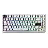 ATTACK SHARK X82PROHE ラピッドトリガーキーボード ワイヤレス/2.4G/有線8K接続 ゲーミングキーボード 自社開発磁気スイッチ セカンドマンガキーキャップ HIFI音 8Kリターンレー 0.1msゲーミングレイテンシー webドライバー 0.01mm精密フルキーRT調整 1600万種類RGBバックライト 5000mAhバッテリー FPSゲームストッピング専用 グレ