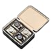SGSG Caja de Reloj de Cuero de 4 Ranuras Organizador de Almacenamiento de Collar de Pulsera con Cremallera Vitrina de Pulsera Multifuncional clásica (A)
