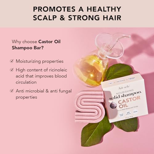 Kitsch Shampoo Bar Castor Oil, Solid Bar Shampoo for Hydration Strengthening and Moisturizing - Image 3