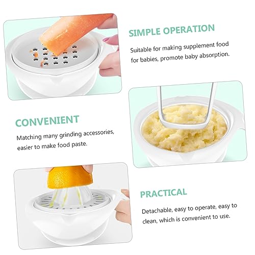 ibasenice 2 Pçs Abrader Kit Moinho De Alimentos Para Bebê Manual Tigela De Moagem De Alimentos Tigel