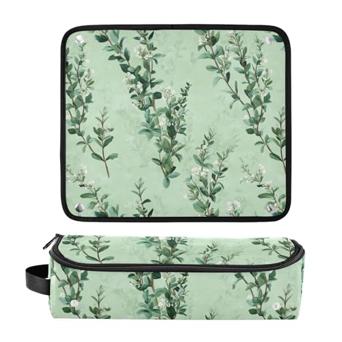 Bolso de viaje para herramientas de cabello Green Plants con tapete resistente al calor extraíble e impermeable para planchas y rizadores. miniatura 3