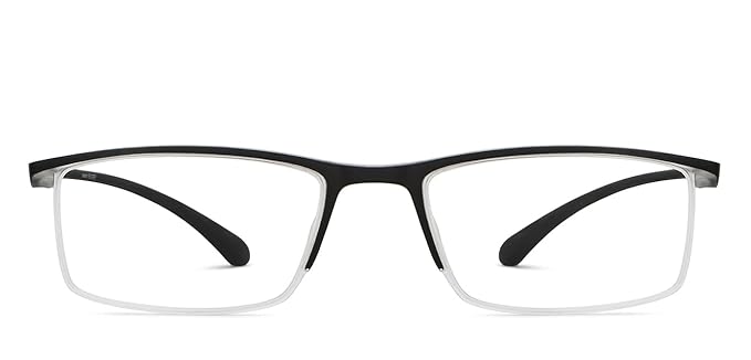 Lenskart READERS | Black Rectangular Half Rim Reading Eyeglasses | For Men & Women | For 2.5 Power | LR E13699