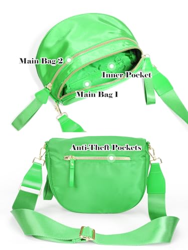 Image of Pure Colour Crossbody Bag Bum Bag for Women,Spacious Purse Fanny Packs Belt Bag,Oversized Bum Bag (Colour Bum Bag-Kelly Green)