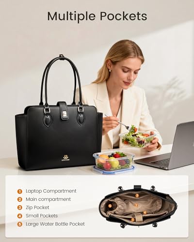 LOVEVOOK 2-in-1 Work Bag with Lunch Compartment, Lunch Tote Bag for Women - image 5