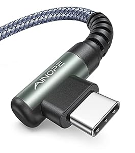 AINOPE USB C Ladekabel 1M, 3.1A Schnellladekabel USB C, USB C Kabel Winkel, haltbares Nylon geflochtenes ladekabel usb c für Samsung S20 S10 S9 S8 Plus, Note 10 9 8 LG V30 V20 G6