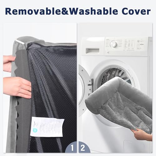 WESTERN HOME Hundebett Grosse Hunde Hundekörbchen Mittelgroße Hunde, Orthopädisches Hundebett Abwaschbar Mit Rand Grau 71x58x16 cm