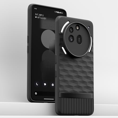 Image of Pikkme Back Cover for Nothing Phone 3a Pro 5G Soft Grip 3D Hexa Cube Texture Silicone Bumper Case (Black)