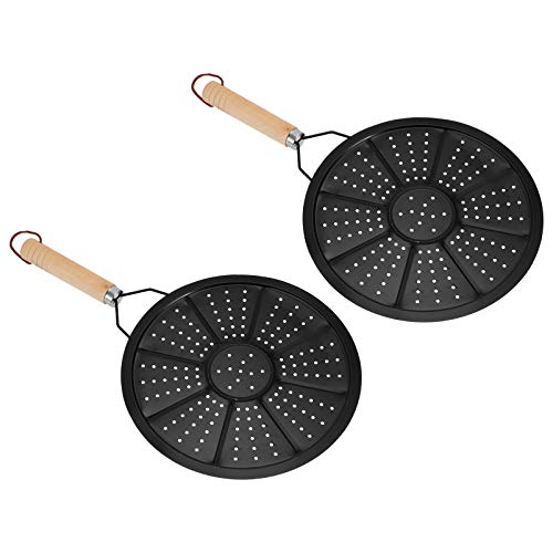 YARDWE 2pcs Cast Iron Heat Diffuser Plate Heat Induction Diffuser with Handle Cookware Induction Hob Heat Diffuser for All Stove (8. 6inch/ 22cm)