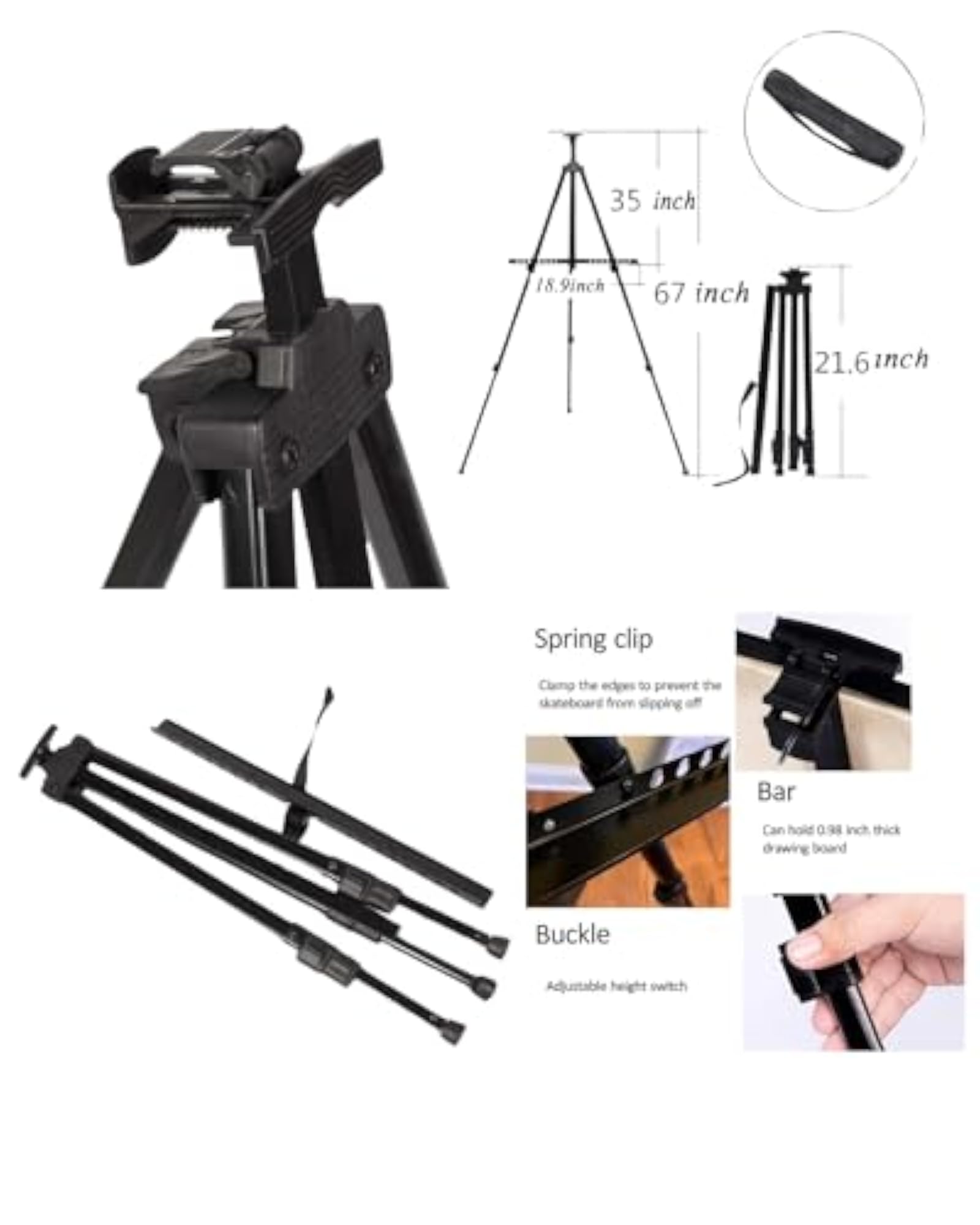 SNOOGGG Foldable Heavy Duty Iron Easel Stand