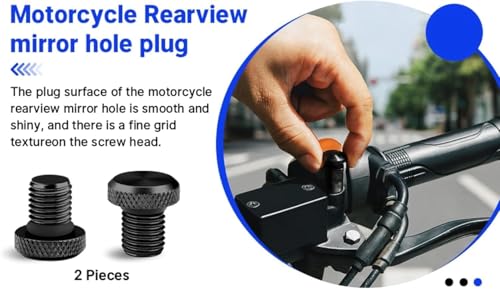 M10 Motorrad Spiegel Stopfen, Blindstopfen,M10 Schrauben,Gewindestopfen,Aluminium Anodische Oxidation Schrauben Gewinde Verkleidungsschrauben 2×Rechtsgewinde/clockwise(1 Paar)