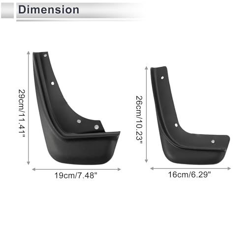 Image of X AUTOHAUX 1set Front and Rear Mud Flaps Splash Guards Mud Guards for Volvo C30 2010-2015 W /Mount Accessories
