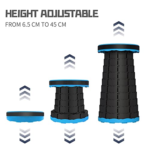 Alevmoom Camping Stool With Cushion,Portable Telescoping Stool More Sturdy Capacity 440Ib,Retractable Collapsible Stool Adjustable Folding Stool For Hiking Fishing Garden Bbq With Carry Bag #TOP7