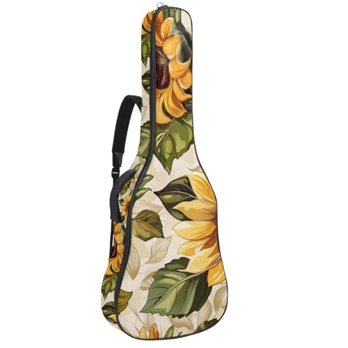 Sac pour guitare classique imprimé tournesol artistique avec bandoulière