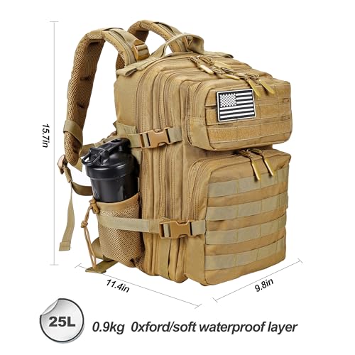 Image of LHI Tactical Military Backpack for Men and Women 25L /35L Army Assault Pack Bag Small Rucksack with Bottle Holder