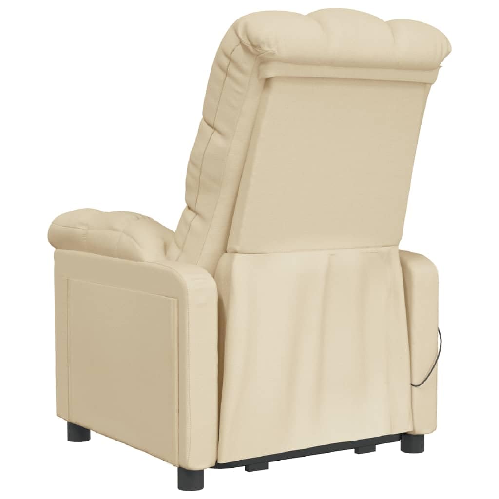 VidaXL Fauteuil Inclinable, Chaise De Relaxation Avec Dossier, Siège Avec Repose-Pied, Fauteuil TV De Salle De Séjour, Moderne, Crème Tissu