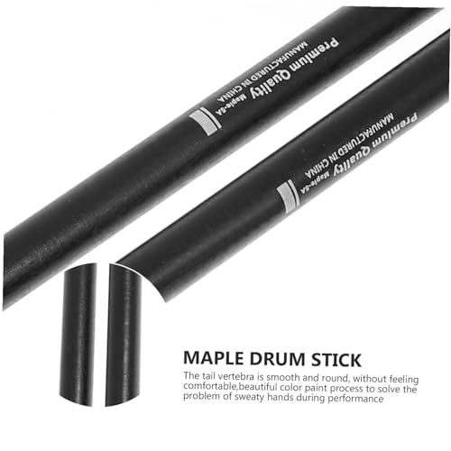 Beaupretty 2 pares de baquetas de maple con punta de madera negra, diseño antideslizante y agarre suave para batería jazz y percusión electrónica miniatura 4