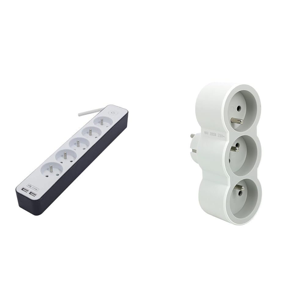 Multiprise 5 prises USB et fiche triplite pour sécuriser votre bureau