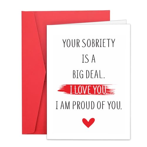 Sobriety Cards with Envelopes Sobriety Gifts for Women Men Stay Sober Card Sober Gifts for Women Men 1 Year Sobers Gift Ideas AA Addiction Recovery Gift Your Sobrietys is A Big Deal Card 1PCS