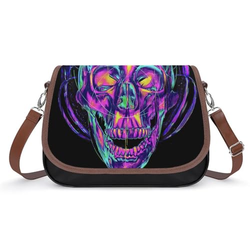 Sac à main pour femmes tête de mort en cuir étanche