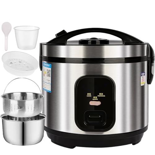 Oncher De Arroz con Bajo Azúcar, Ollas De Arroz De Eliminación De Azúcar Eléctrica De 2l-5l con 304 Canasta De Revestimiento De Acero Inoxidable, Sopa De Arroz Separada, Vapor Vaporante De Bajo 3L