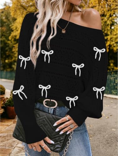 Image of Cakulo Womens Off Shoulder Oversized Pullover Knit Sweater