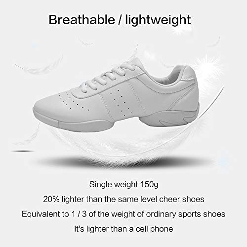 Smapavic Cheer Shoes Women White Cheerleading Dance Shoes Fashion Sneakers Tennis Athletic Sport Training Shoes For Gilrs White 7 B (M) Us #TOP2
