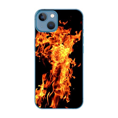 Coque iPhone 14 Plus König Design en TPU souple anti-chocs avec protection fine anti-rayures couleur feu