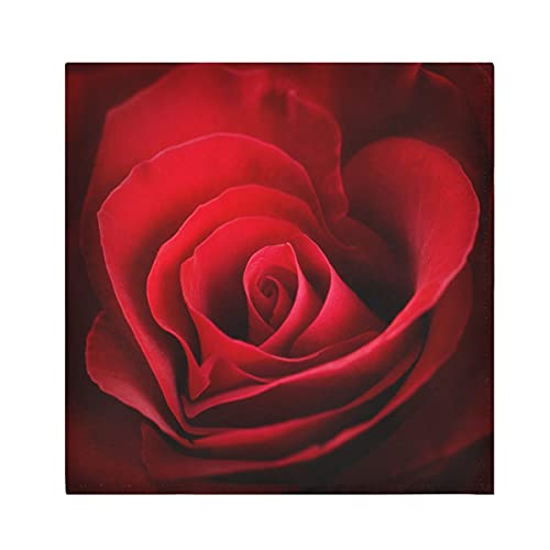 Valentine Red Rose Cloth Napkins Polyester Dinner Napkins Set of 6 Napkins Great for Dining Special Occasions Mother's Day Dinner Wedding Anniversary Parties