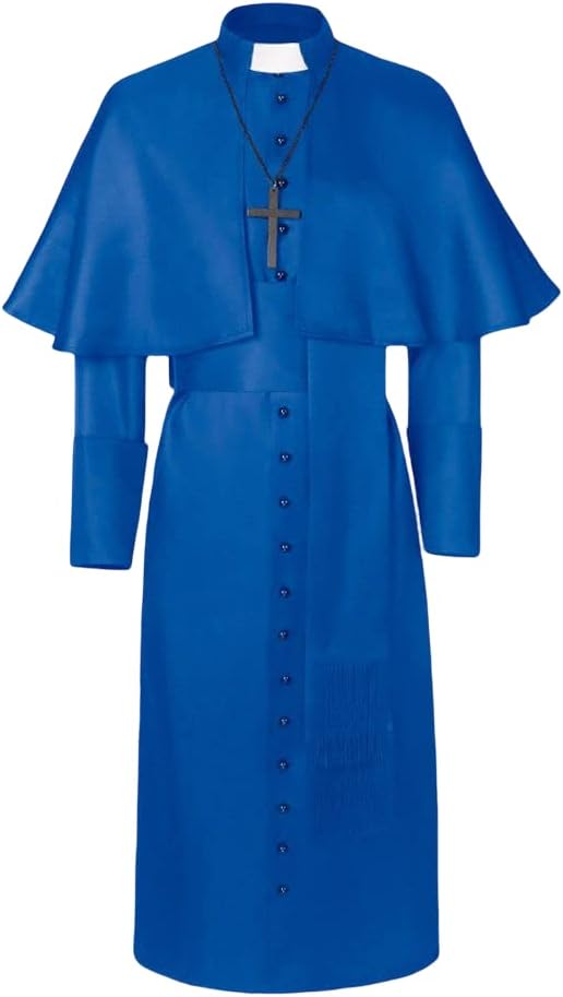 BaronHong Priest Soutane Roman Cassock Costume Minister Choir Cassock with Cincture Band Belt