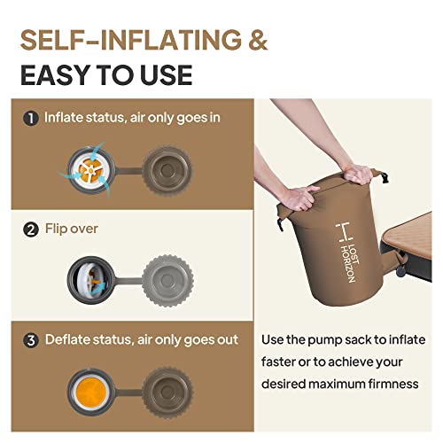 LOSTHORIZON Airsoft 4.5/4/3” Thick Self Inflating Sleeping Pad