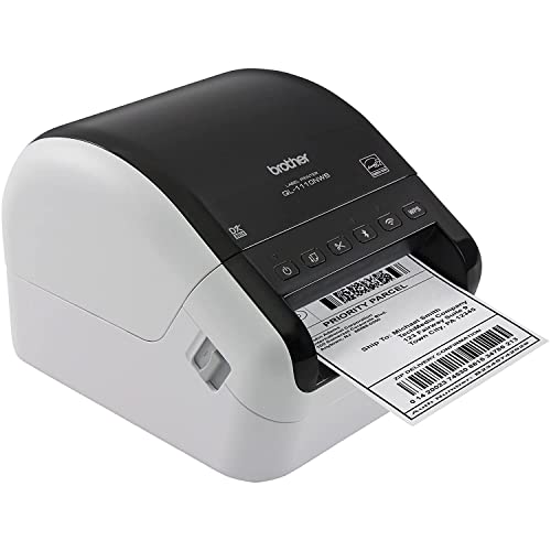 Brother Ql-1110Nwb Label Maker, Shipping Labeller, Wireless, Pc Connected, Network And Bluetooth, Desktop, Wide Format 4 Inch Labels - Print Via Usb, Ethernet, And Bluetooth #TOP1