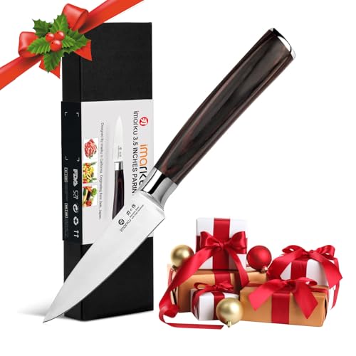 imarku Paring Knife - Paring Knives, 3.5 Inch Small Kitchen Knifes - Japanese High Carbon Stainless Steel Fruit Knife, Ergonomic Pakkawood Handle, Ultra Sharp Blade, Unique Gifts for Men and Women by imarku - Image 8