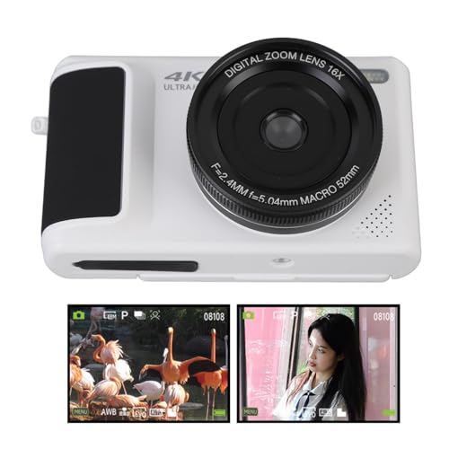 Cámara digital 4K 64MP LCD 180° selfie zoom 16x miniatura 6