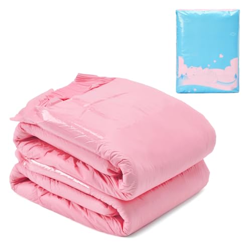 LittleForBig 6500 ml Adjustable Tapes Adult Diaper 2 Pieces - ABDry Ultra Absorbent Diapers Pink (M)