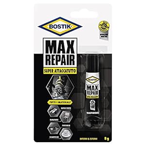 BOSTIK Max Repair adesivo di riparazione super forte, flessibile, per incollaggi estremi 8g trasparente