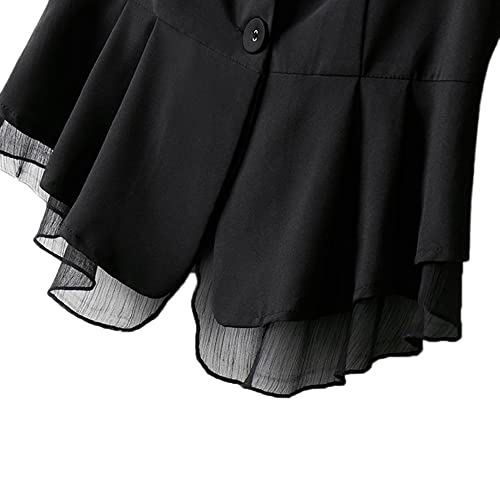 YM YOUMU Women Ruffle Hem Sleeveless Blazer Jacket Vest Formal Business Work Office Suit Tops4