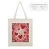 VstaDank Valentine Pattern Canvas Tote Bag with Handles Extremely Sturdy Reusable Shopping Bag Lightweight Foldable Cotton Cloth Grocery Bags Magic Aesthetic Tote Bag for Women Travel #3