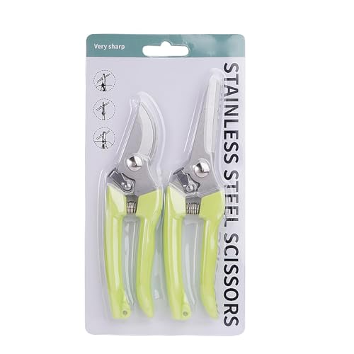 2 個剪定鋏ステンレス鋼庭鋏ハンドヘルド園芸はさみガーデントリマー植物花果物果樹バリカン