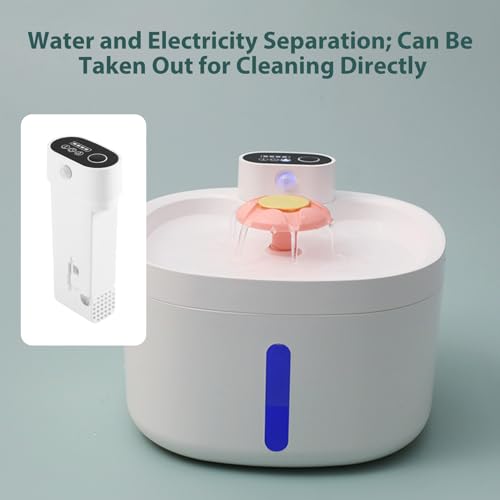 Fuente de agua inalámbrica para gatos Asixxsix 2.6L miniatura 3