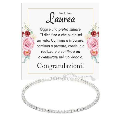 Bracciale Donna Argento Sterling 925 Laurea Idea Regalo per lei,
