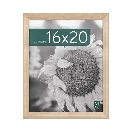 MCS Studio Gallery Classic 16x20 Poster Frame Natural Woodgrain, Vertical & Horizontal Wall Hanging Large Picture Frame for Photos, Posters & Art Prints (1-Pack)