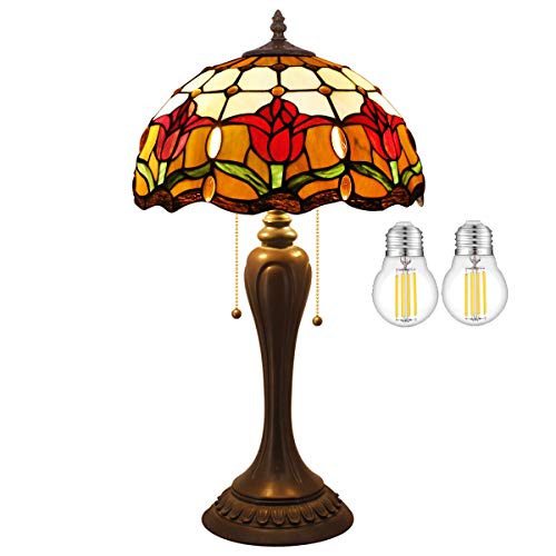 🛒 Flash Sale Tiffany Table Lamp Colorful Stained Glass Shade 22 Tall Thin Reading Bedside Desk Light Red Tulip Flower Antique Memory Sympathy S030 Girlfriend Lover Living Room Bedroom WERFACTORY Led Bulb Included Black Friday Clearance Tiffany Table Lamp Colorful Stained Glass Shade 22 Tall Thin Reading Bedside Desk Light Red Tulip Flower Antique Memory Sympathy S030 Girlfriend Lover Living Room Bedroom WERFACTORY Led Bulb Included