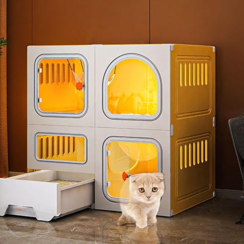 Recinzione per gatti da esterno, grande gabbia in legno per interni ed esterni, casa multiuso di lusso che può ospitare 2-3 gatti