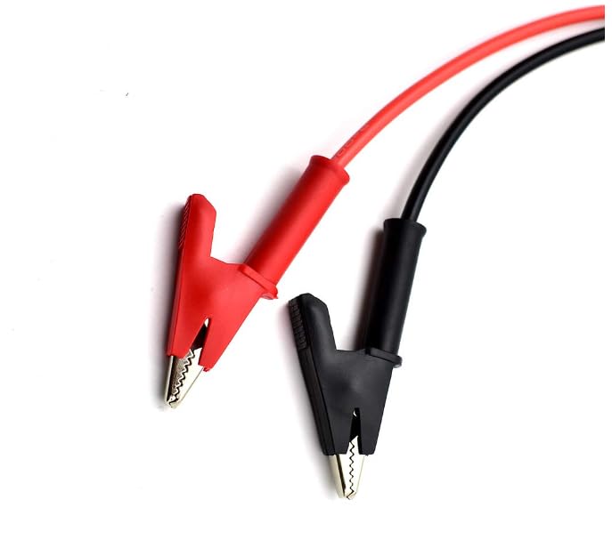 Generic 4Pcs 4mm Banana Plug to Alligator Clip Test Lead Wire Cable Set 14AWG for Multimeter Oscilloscope 3.3 Feet S676, red,black