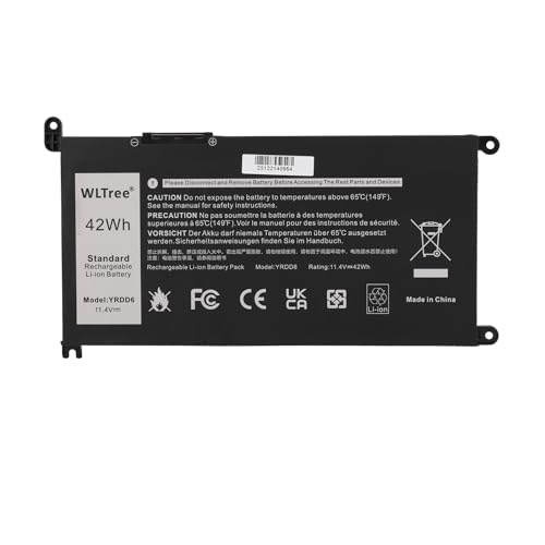 WLTree 42Wh YRDD6 Batería para DELL Latitude 3310 2-in-1 Series Inspiron 3493 5480 5485 5590 7586 Series Vostro 3491 5481 5581 5490 5590 Series Ultrabook Notebook 1VX1H 01VX1H VM732 0YRDD6 Battery