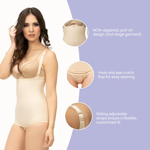 Second Stage Compression Bodysuit – Panty-Length, Post-Surgical Recovery, Adjustable Straps (BS02)3